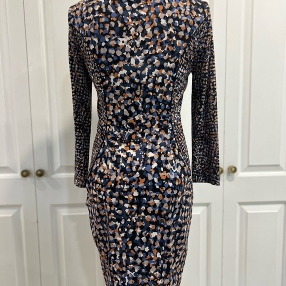 Bcbgmaxazria Body Con Multicolor Panel Long Sleeve Dress - Picture 6 of 12